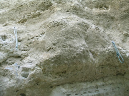 Tocos de corda na saída das vias