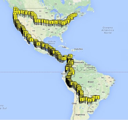 Trajeto já percorrido por John